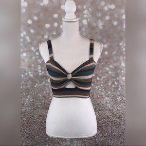 Striped crop tank top